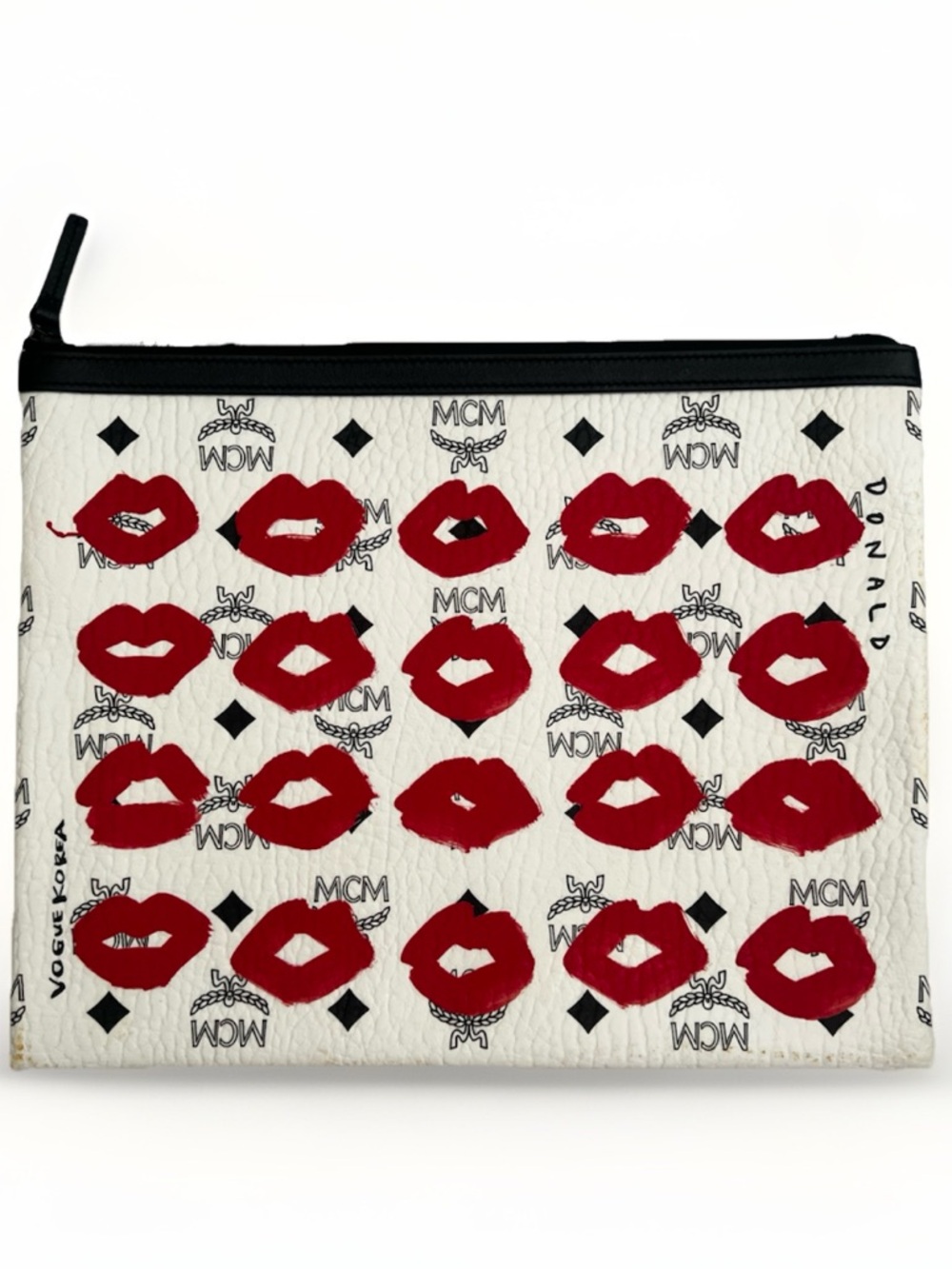 MCM Authentic Visetos Vogue Korea Limited Edition Zip Pouch by‎ Donald Robertson